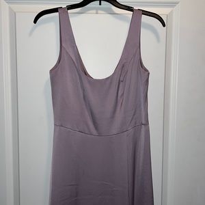 Light purple formal satin dress from David’s bridal